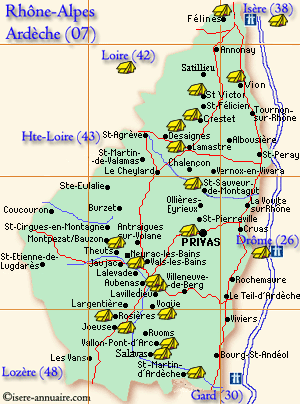 Carte Riviere Ardeche
